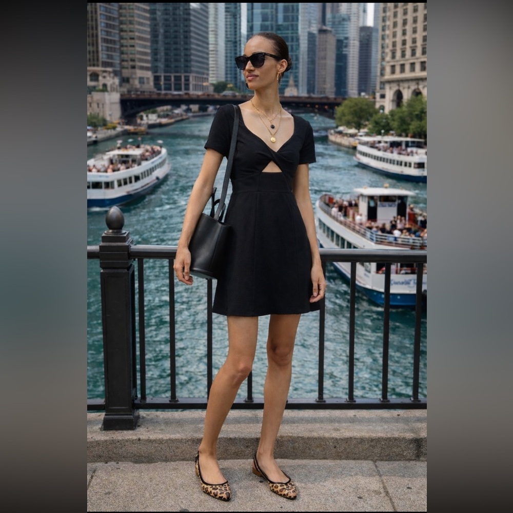 Anthropologie Black Mini Dress with Cutout